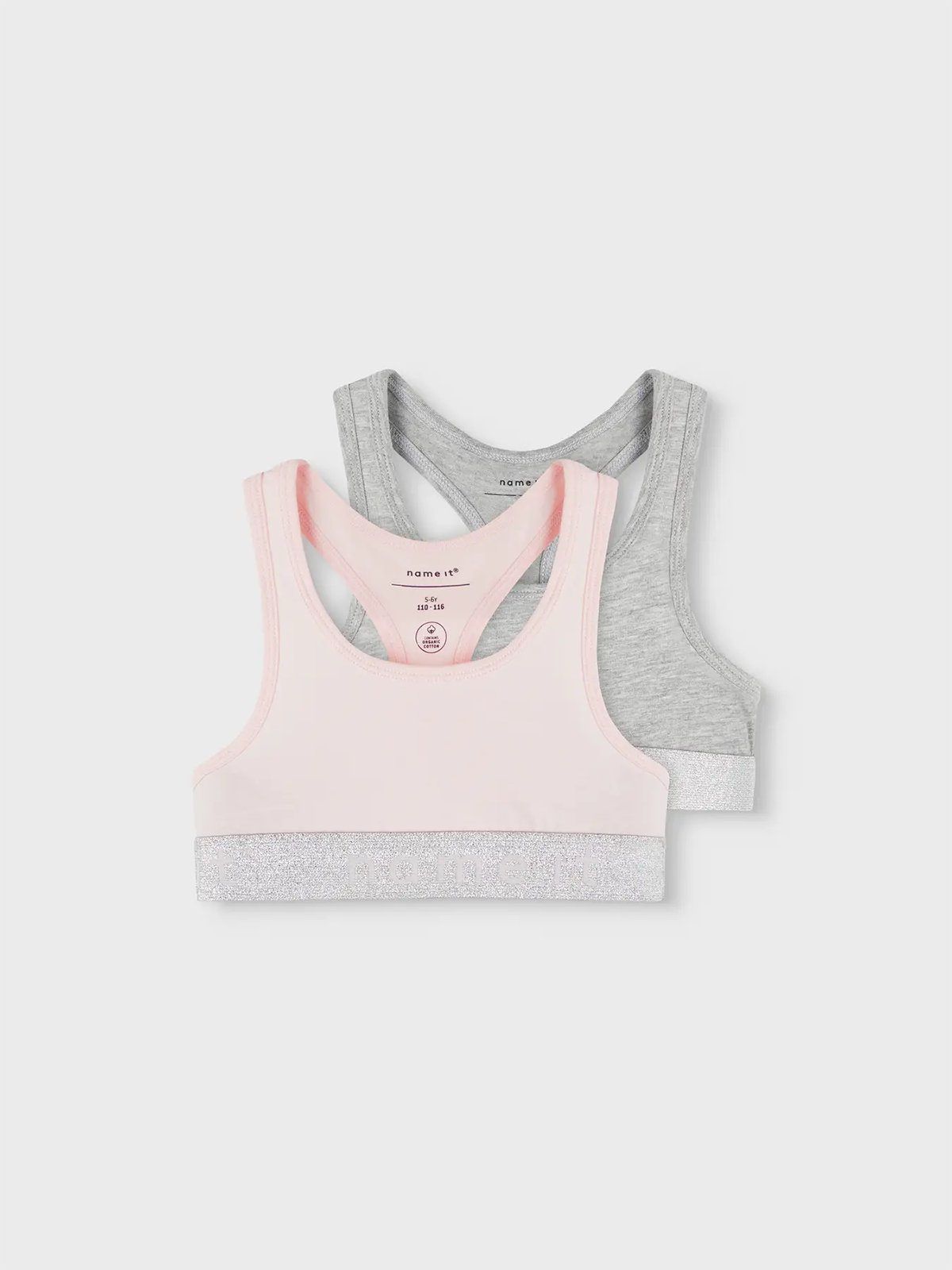 Name It Short Top 2-Pack Barely Pink w/ Grey Melange