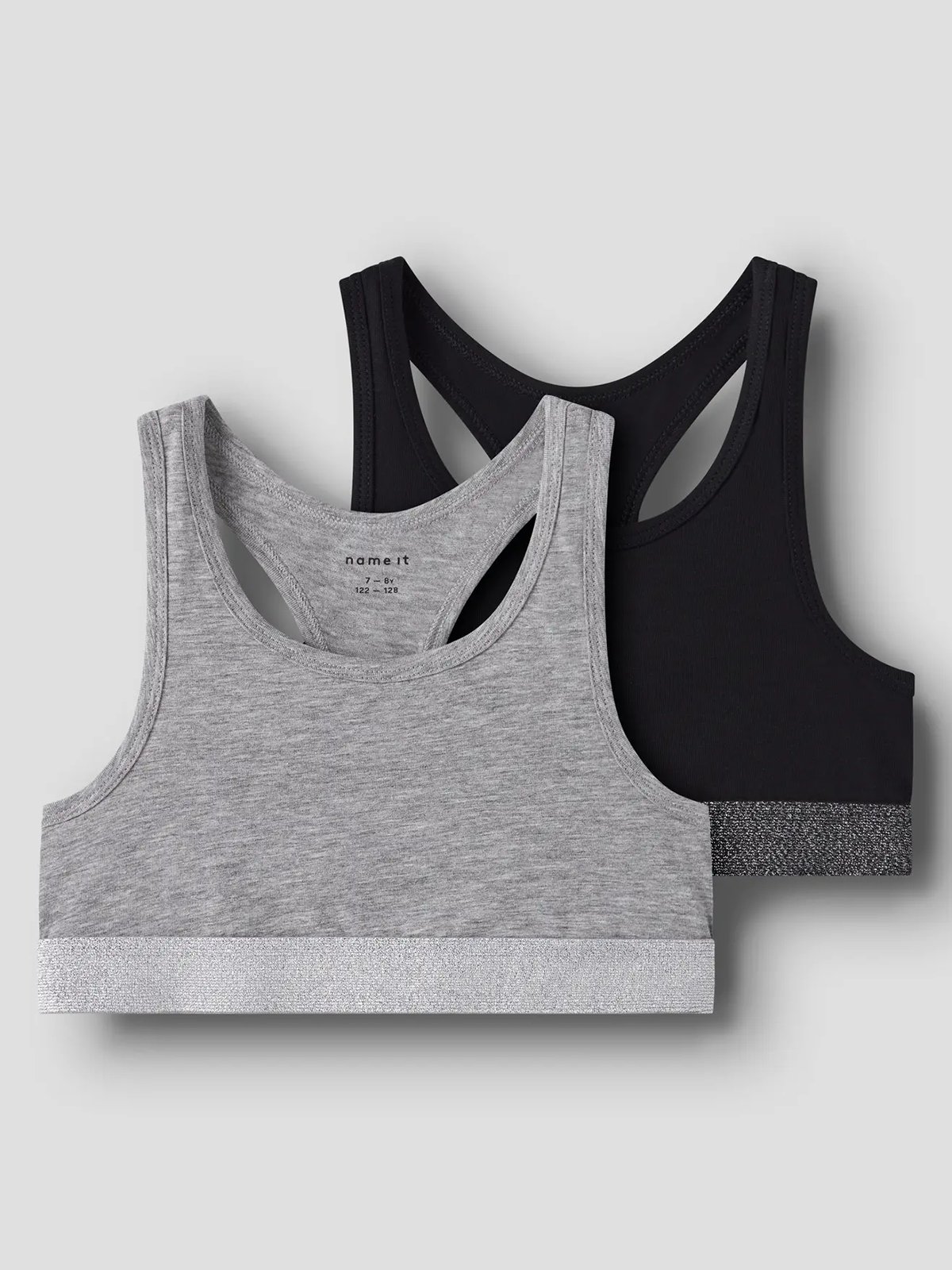 Name It Short Top 2-Pack Black w/ Grey Melange