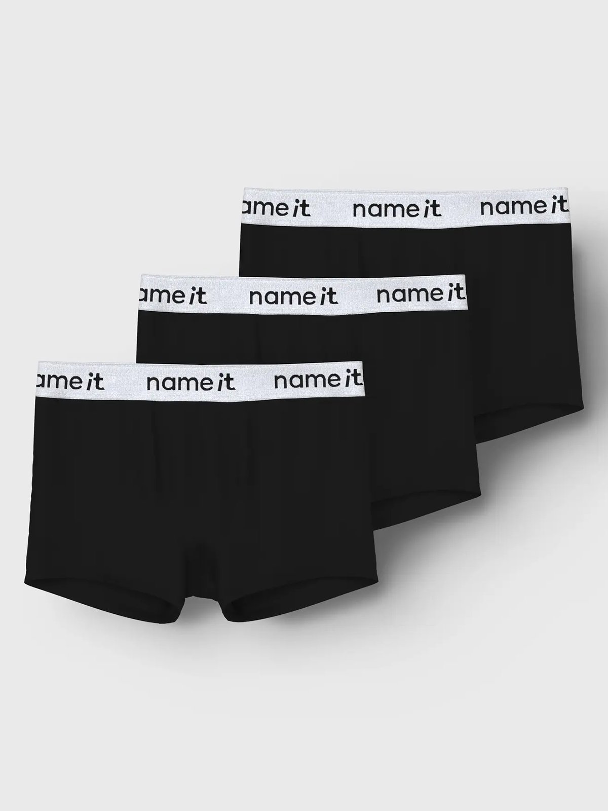 Name It Boxer 3-Pack Black Bright White waistband