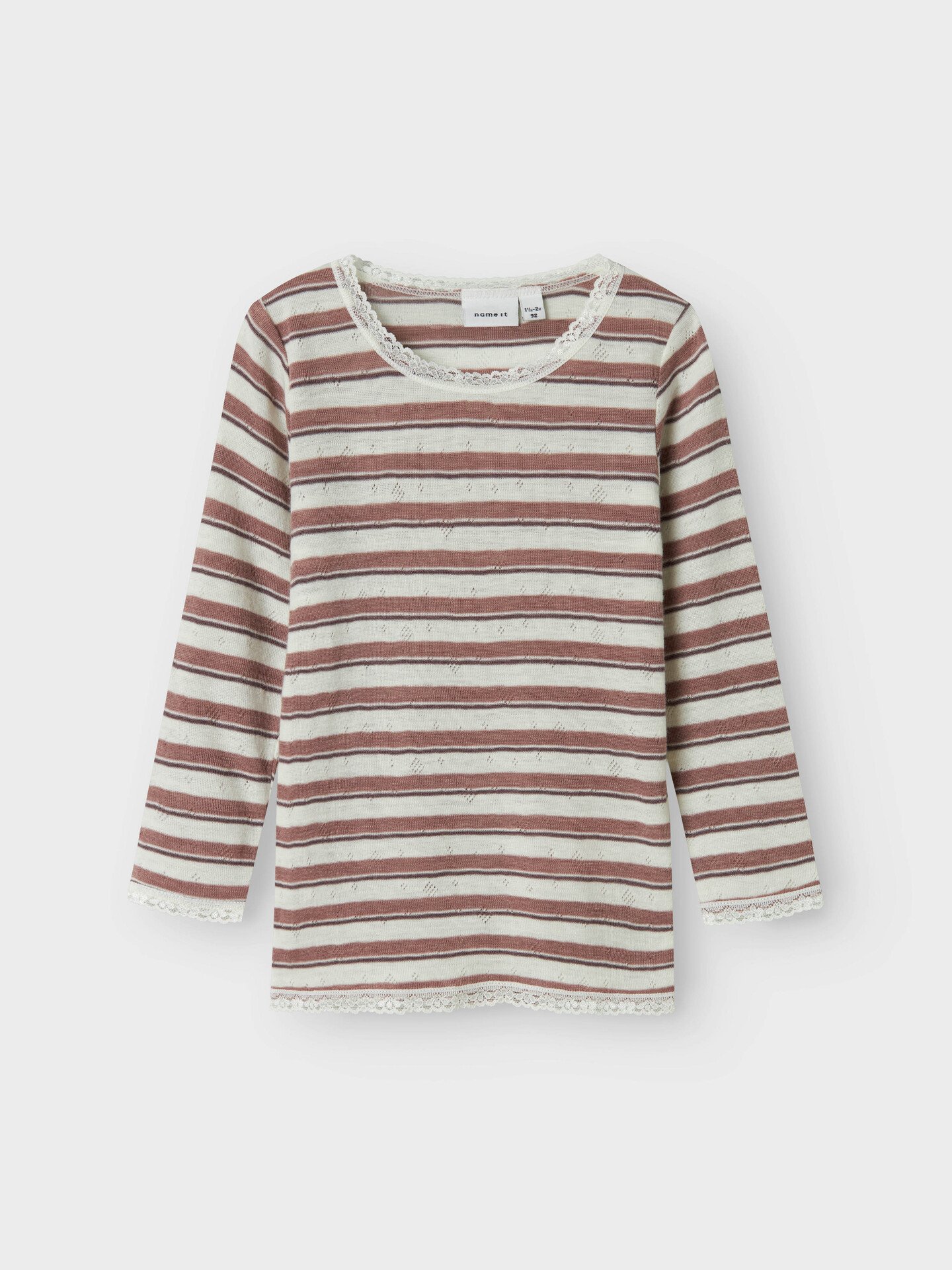 Name It Wang Wool Needle Long Sleeve Top Antler