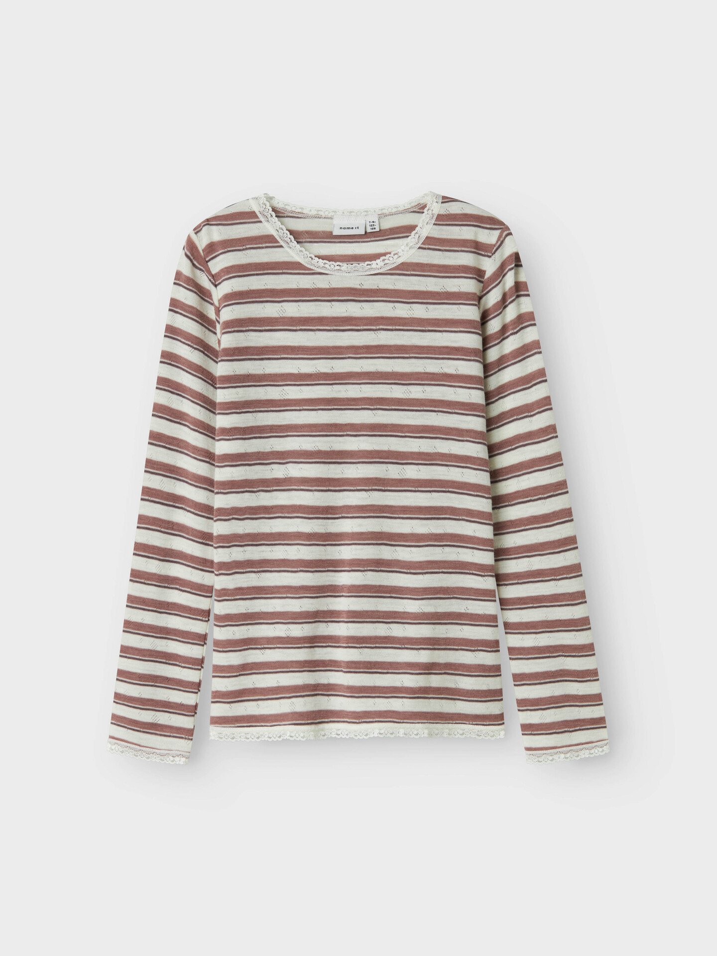 Name It Wang Wool Needle Long Sleeve Top Antler