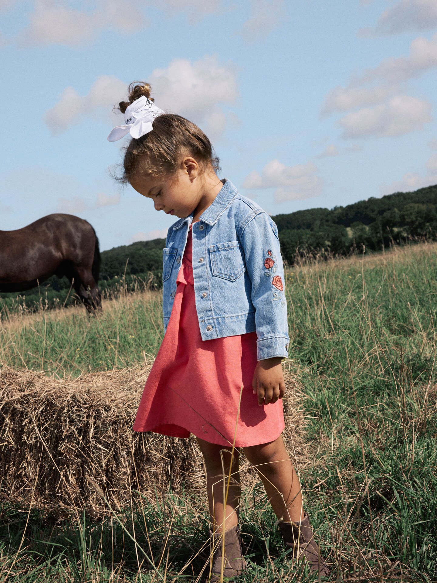 Name It Conny Emb Denim Jacket Light Blue Denim