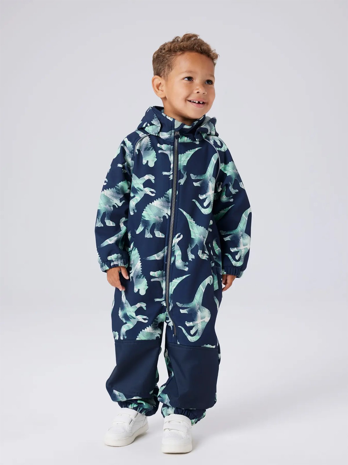 Name It Alfa08 Softshell Suit All Over Print Dark Sapphire Graphic Dino