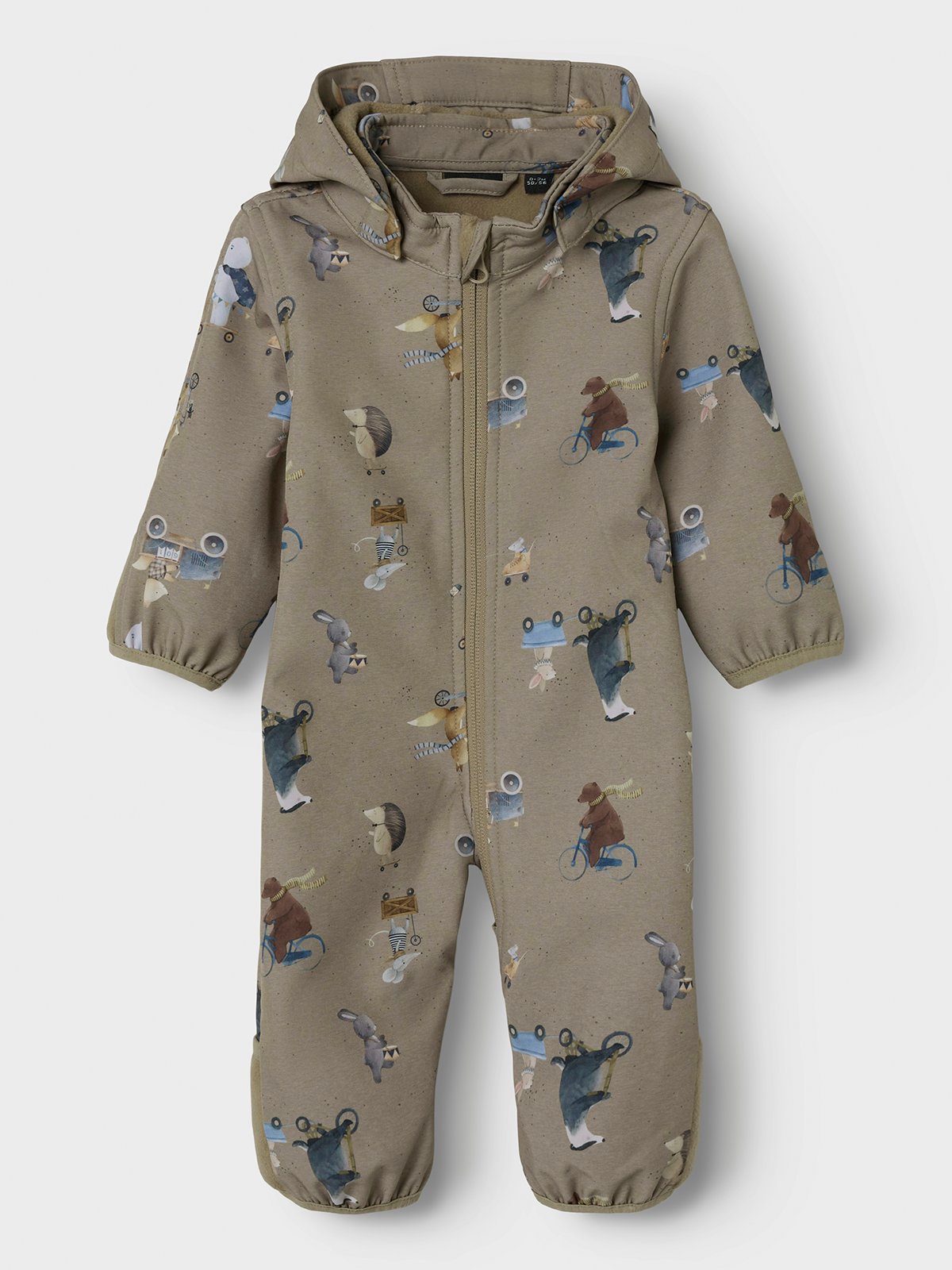 Name It Alfa08 Softshell Suit Aop Fo Silver Mink