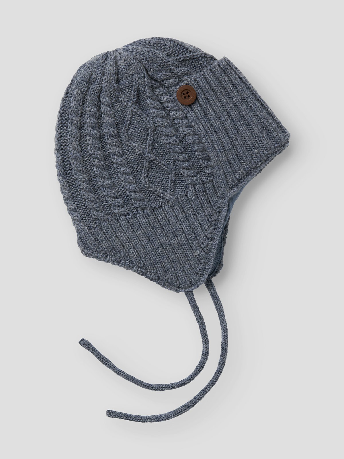 Name It Wrilla Button Wool Knit Hat Folkstone Gray