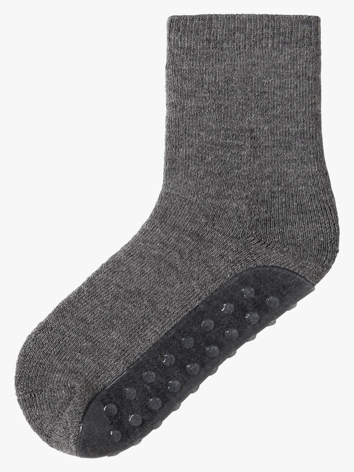 Name It Waksi Wo/Bl Terry Sock Extra Non Skid Dark Grey Melange