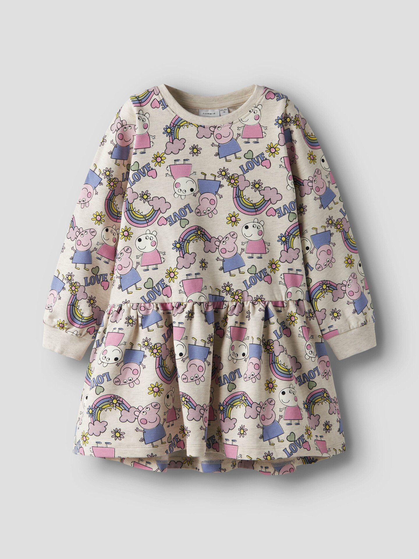 Name It Darma Peppa Long Sleeve Sweat Dress Brushed Peyote Melange