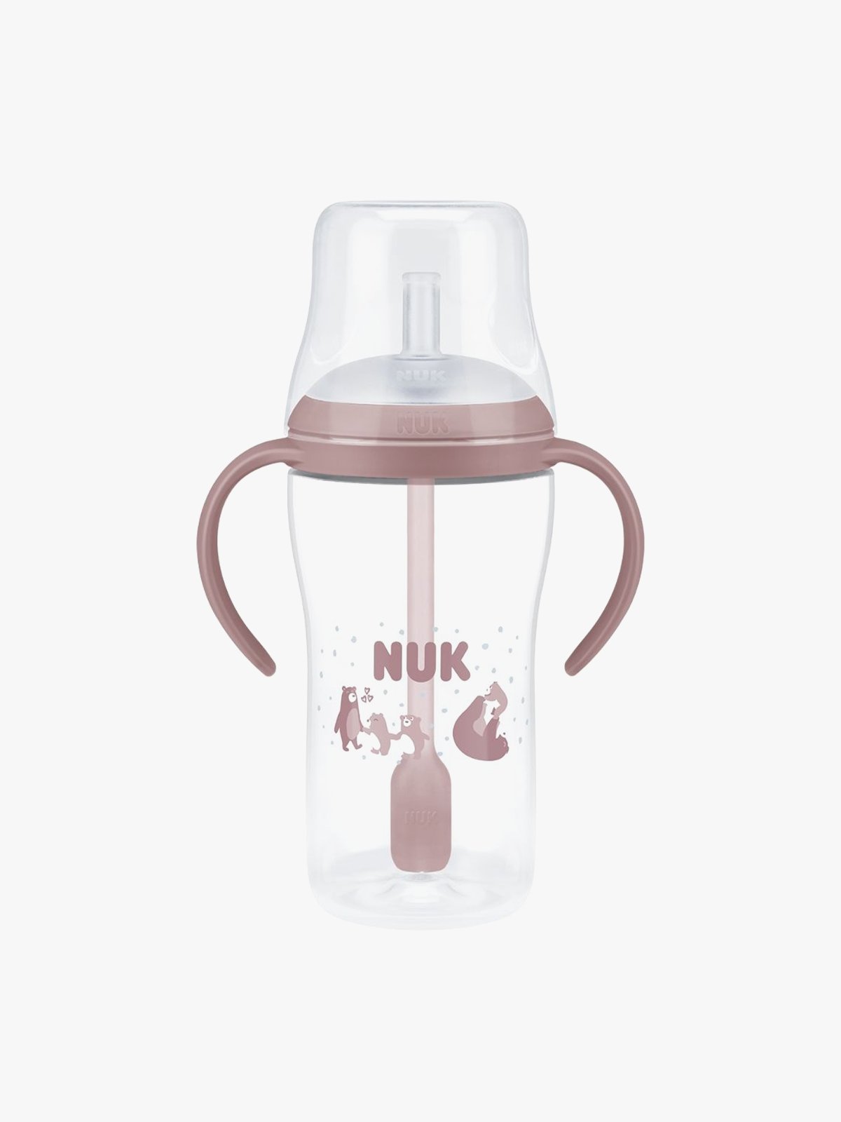 NUK Perfect Match Bear Straw 260ml/8m+ Rosa