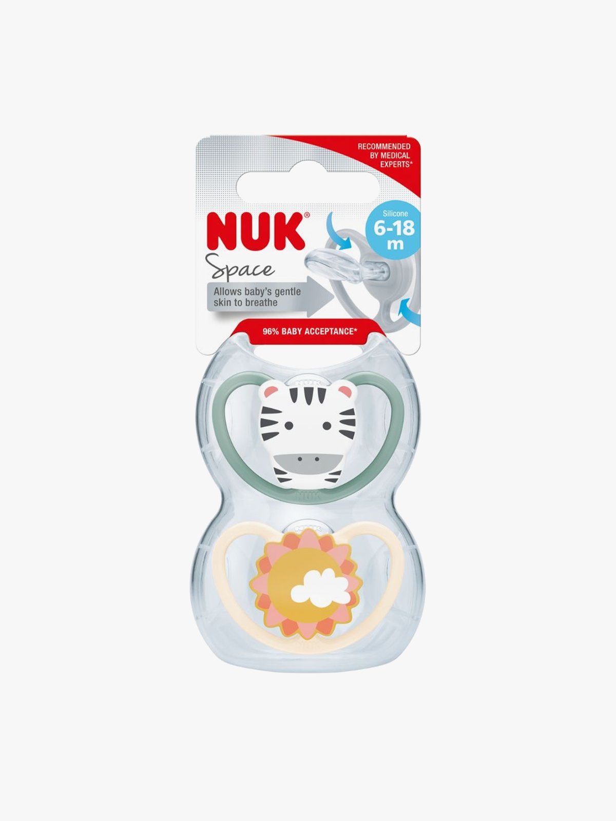 NUK Space Smokk Zebra 6-18m Flerfarget
