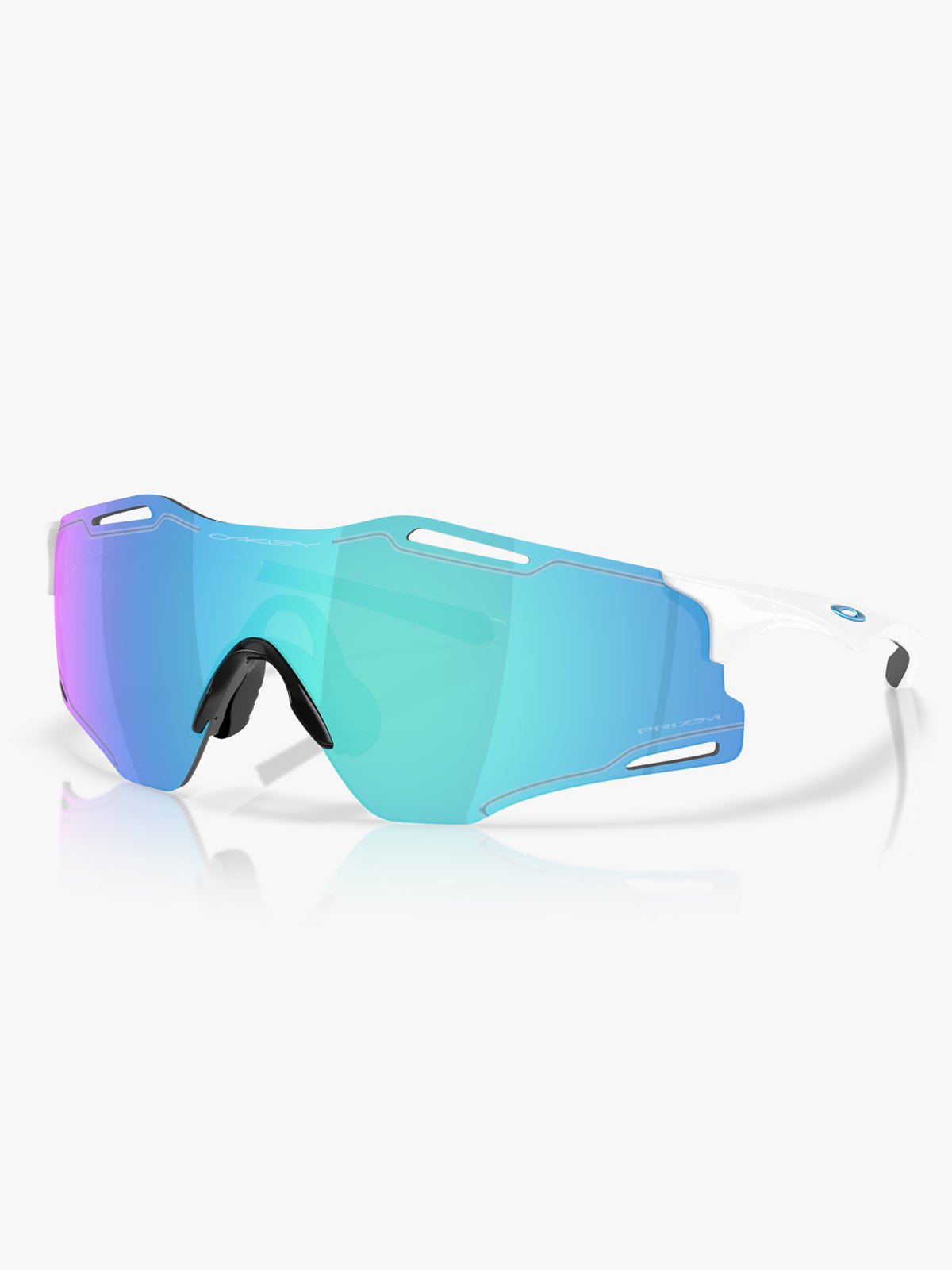 Oakley Cybr Zero Brilleglass: Prizm Sapphire / Innfatning: Polished White