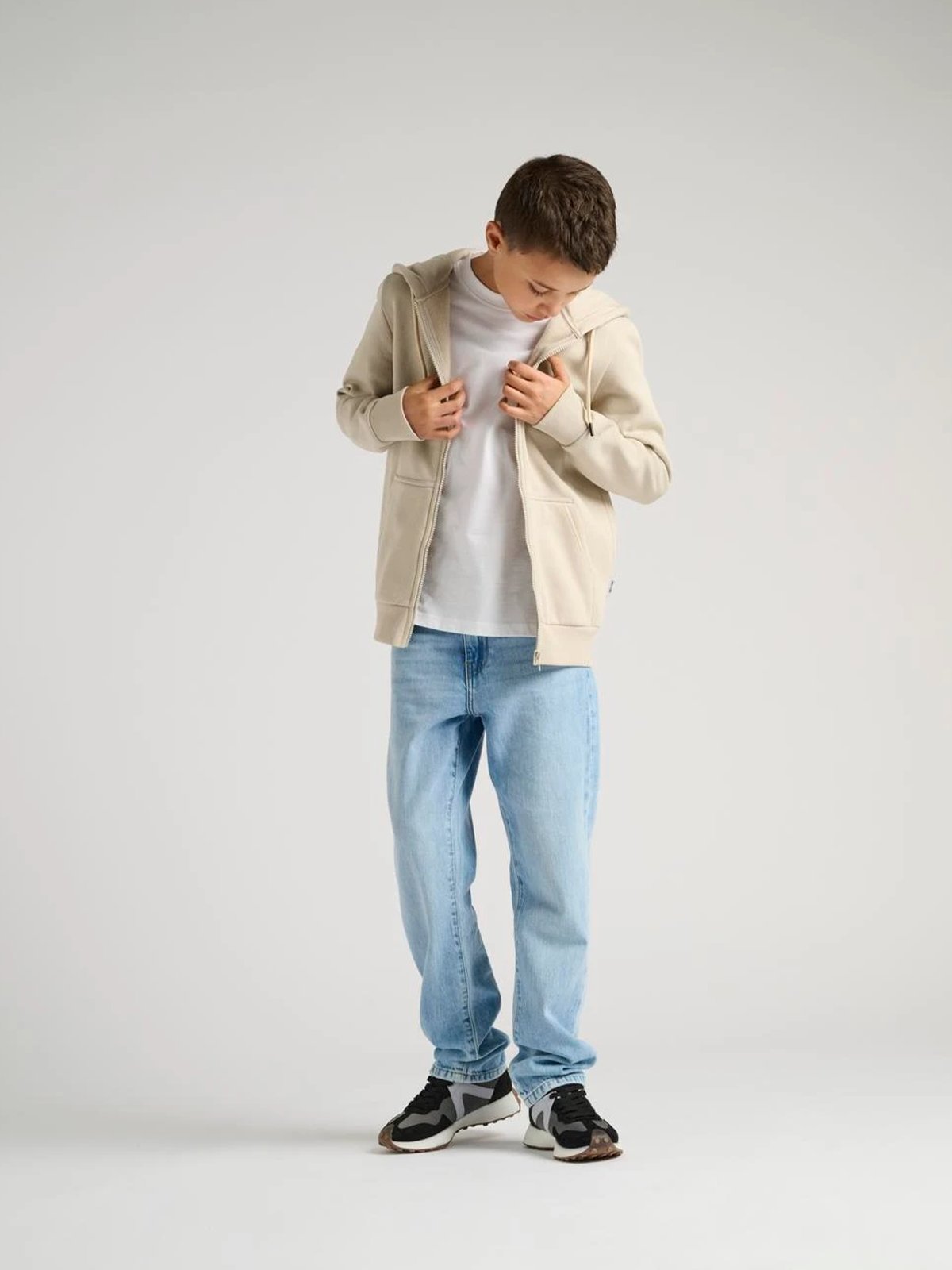 Only & Sons Jr Ceres Zip Hoodie Sweat Silver Lining