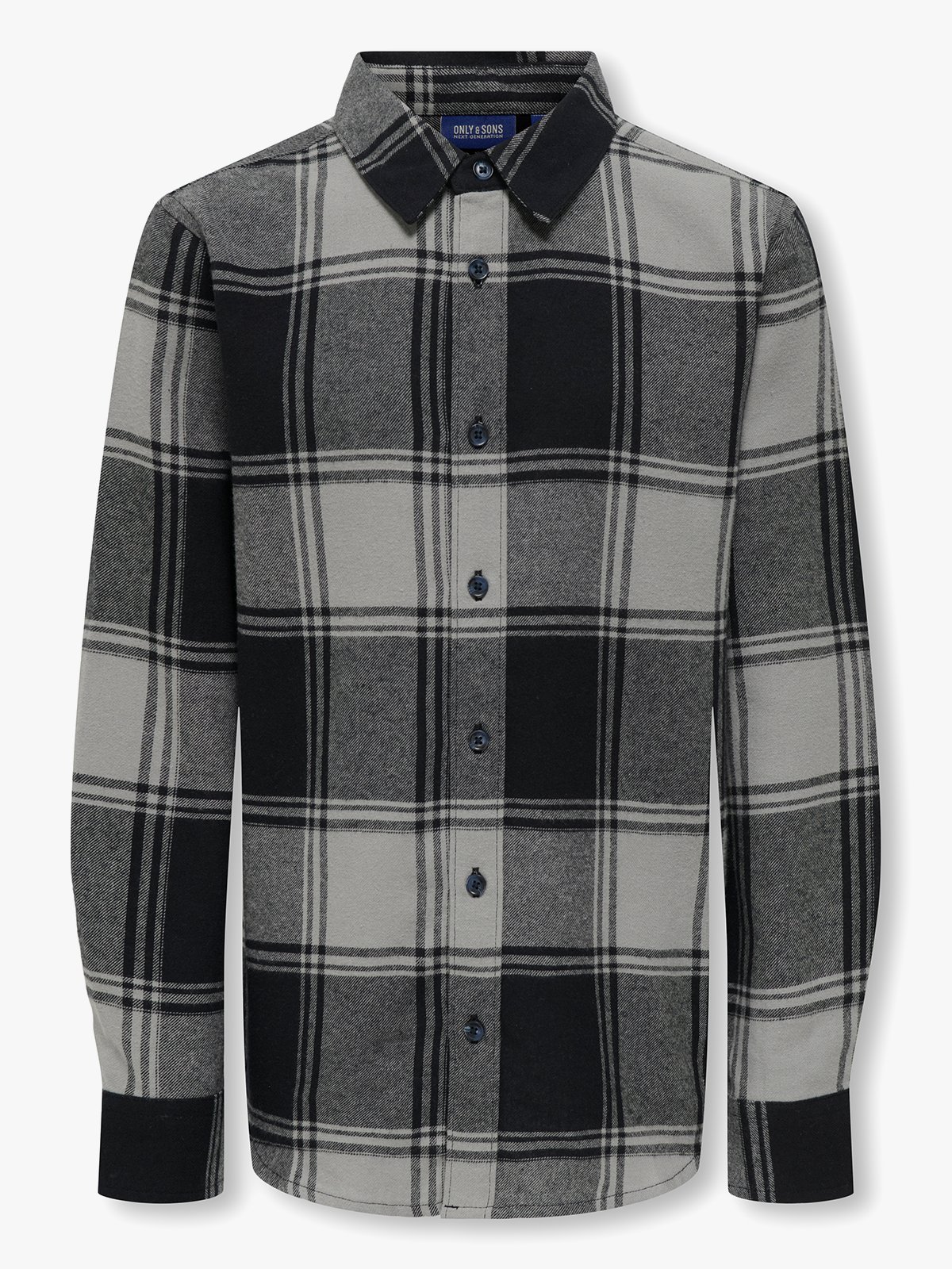 Only & Sons Jr Gudmund Long Sleeve Checked Shirt Griffin Black