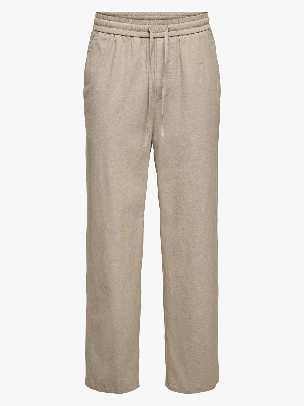 Only & Sons Sinus Loose Cotton Linen Pant Coriander Two Tone White