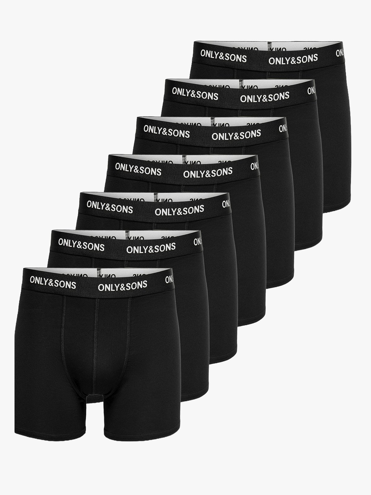 Only & Sons Fitz Solid Black Boxer 7-Pack Black