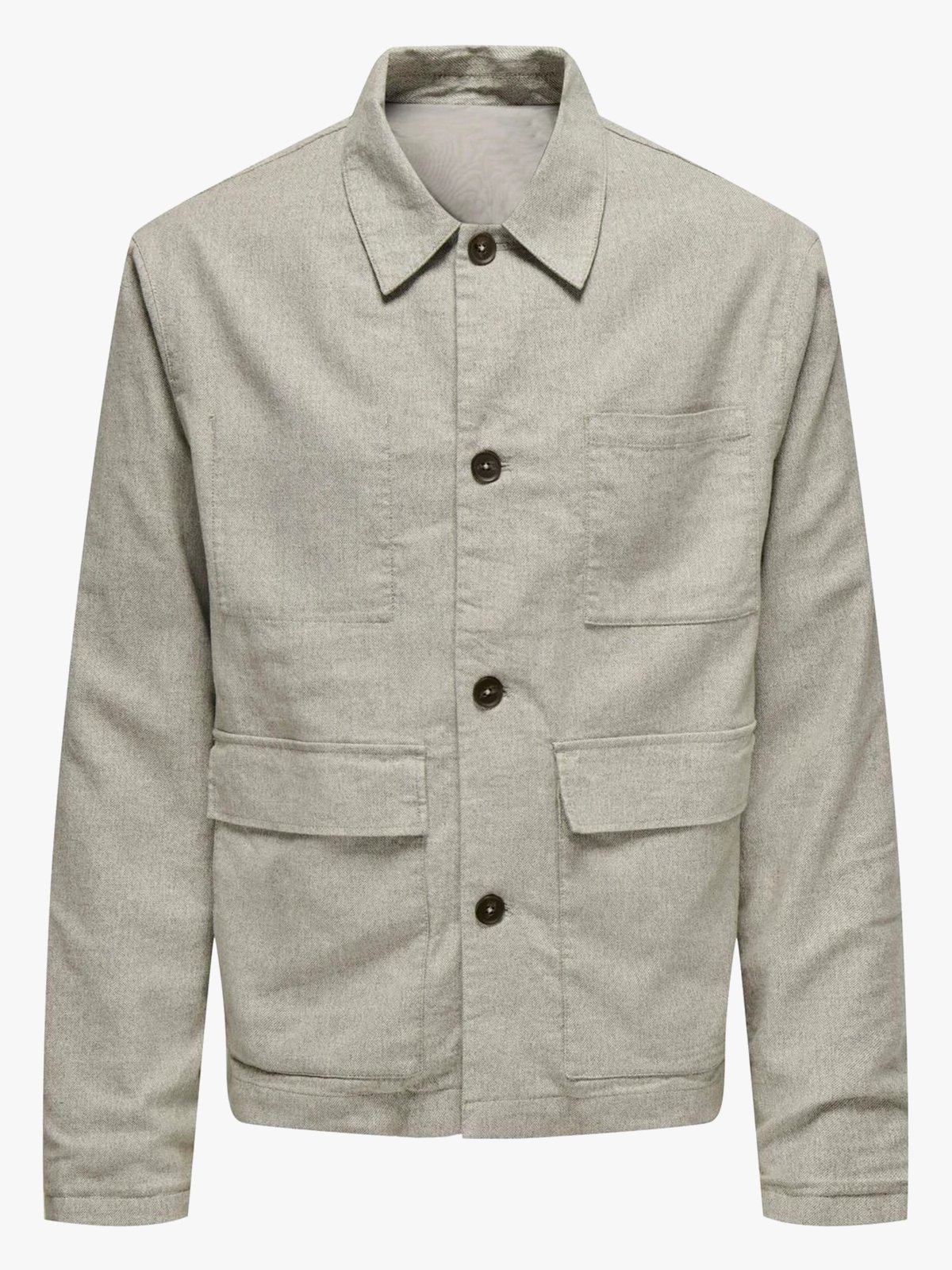 Only & Sons Kane Linen Mix Casual Jacket Raw Ecru