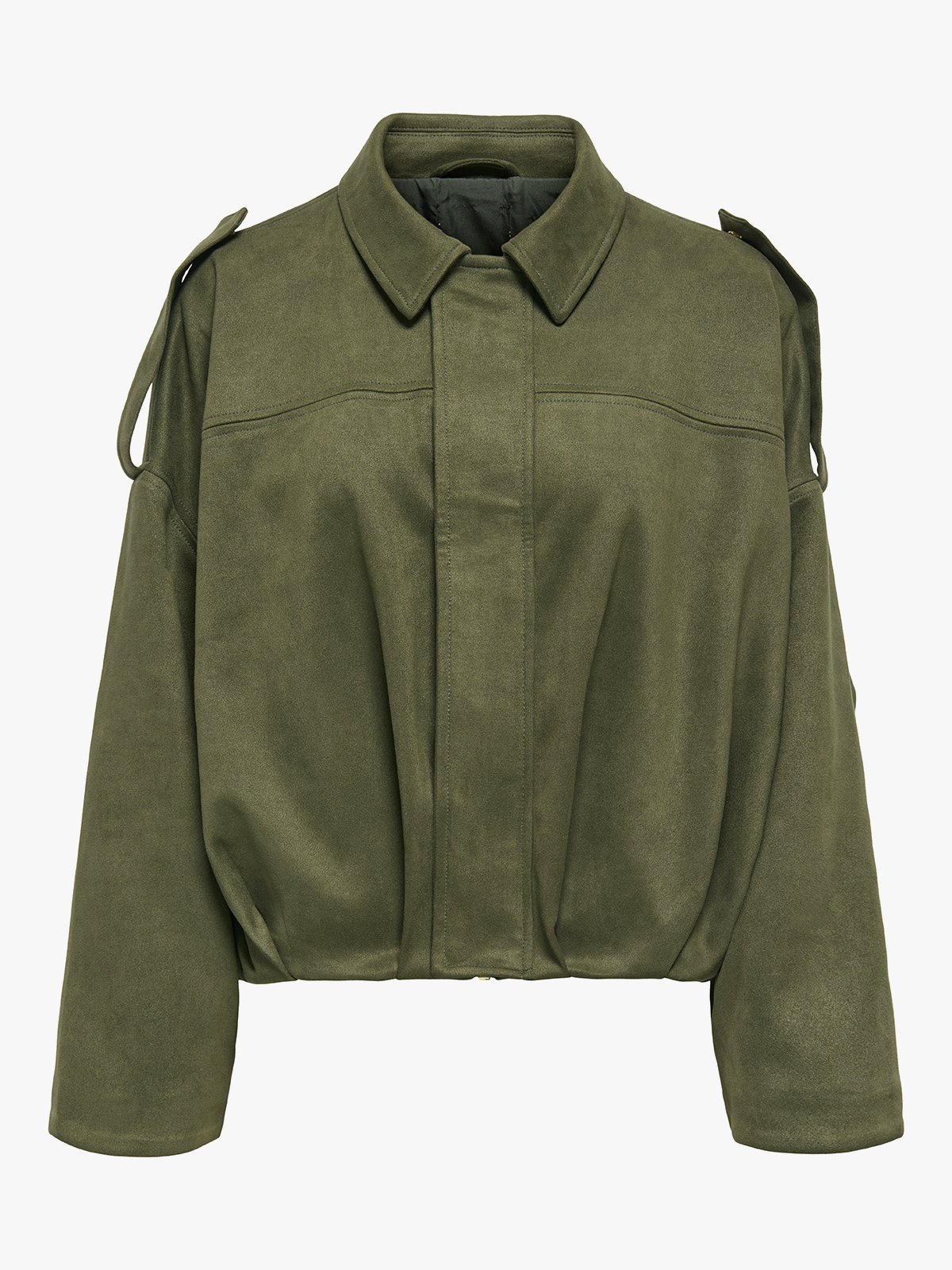 Only Moon-Stina Faux Suede Bomber Grape Leaf