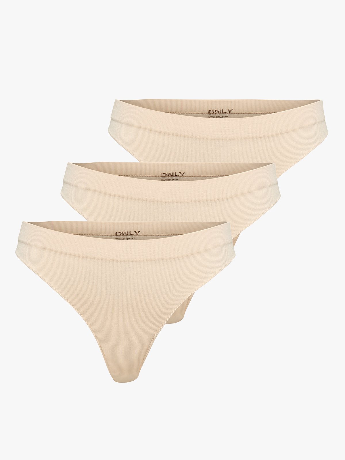 Only Vicky Rib S-Les Thong 3-Pack Peach Taffy
