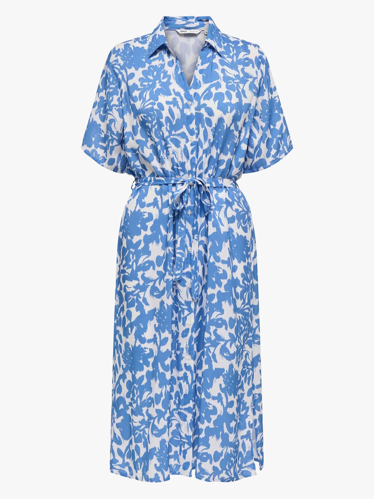 Only Yasmin Short Sleeve Shirt Dress Cloud Dancer / Tania Flower / Nebulas Blue