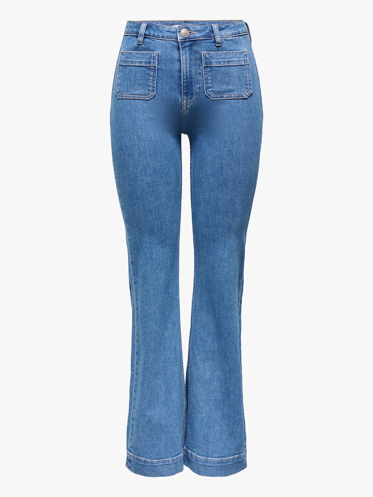 Only Madison High Waist Pocket Flare Denim Light Blue Denim