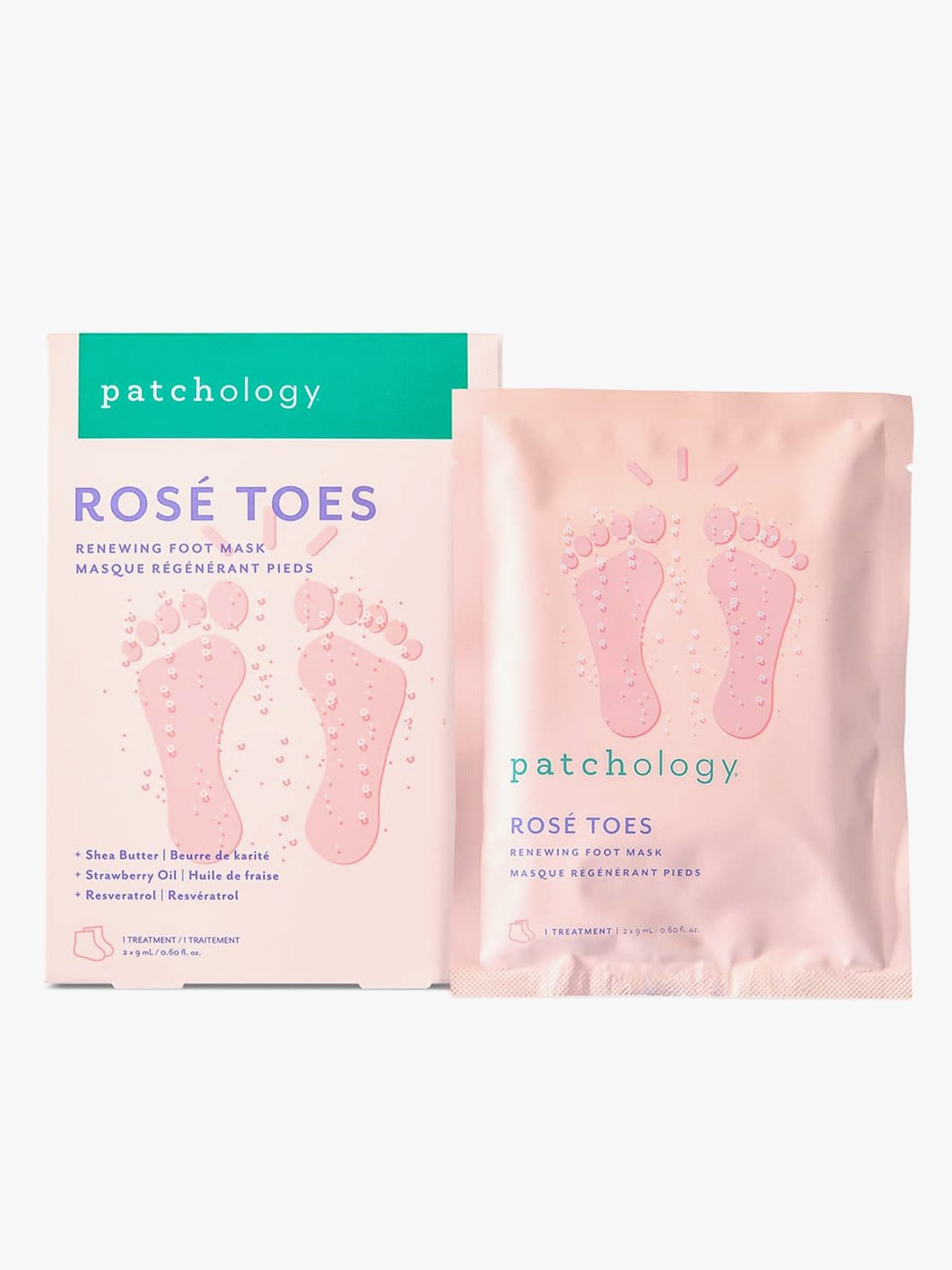 Patchology Rosé Toes Renewing Foot Mask Flerfarget