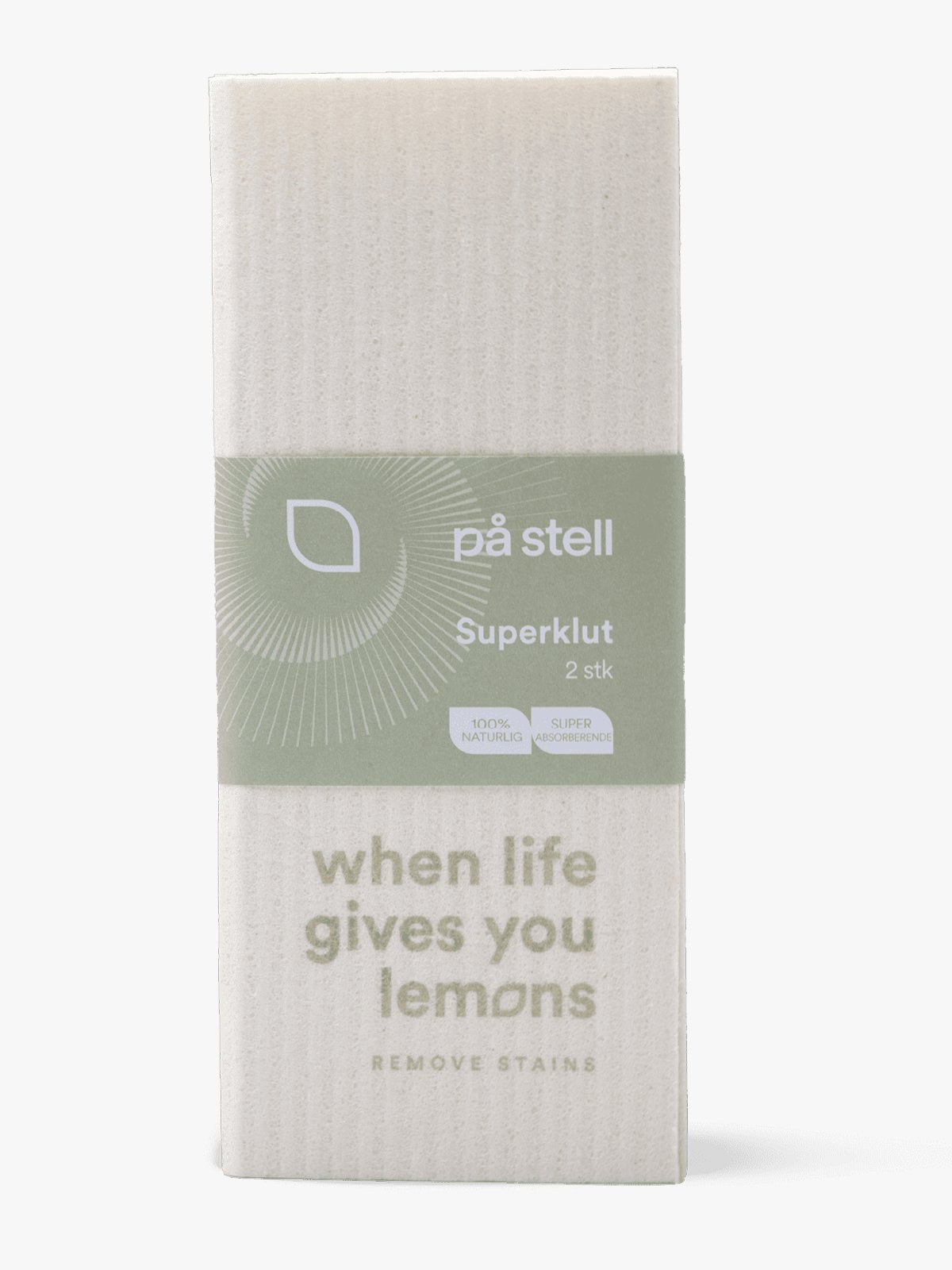 På stell Superklut 2-pk med banderoll Hvit