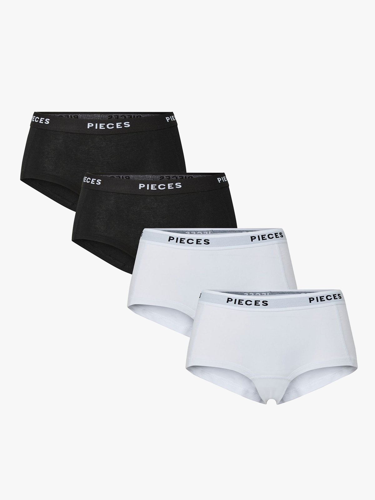 Pieces Logo Lady 4 Pack Solid Underwear Black / White
