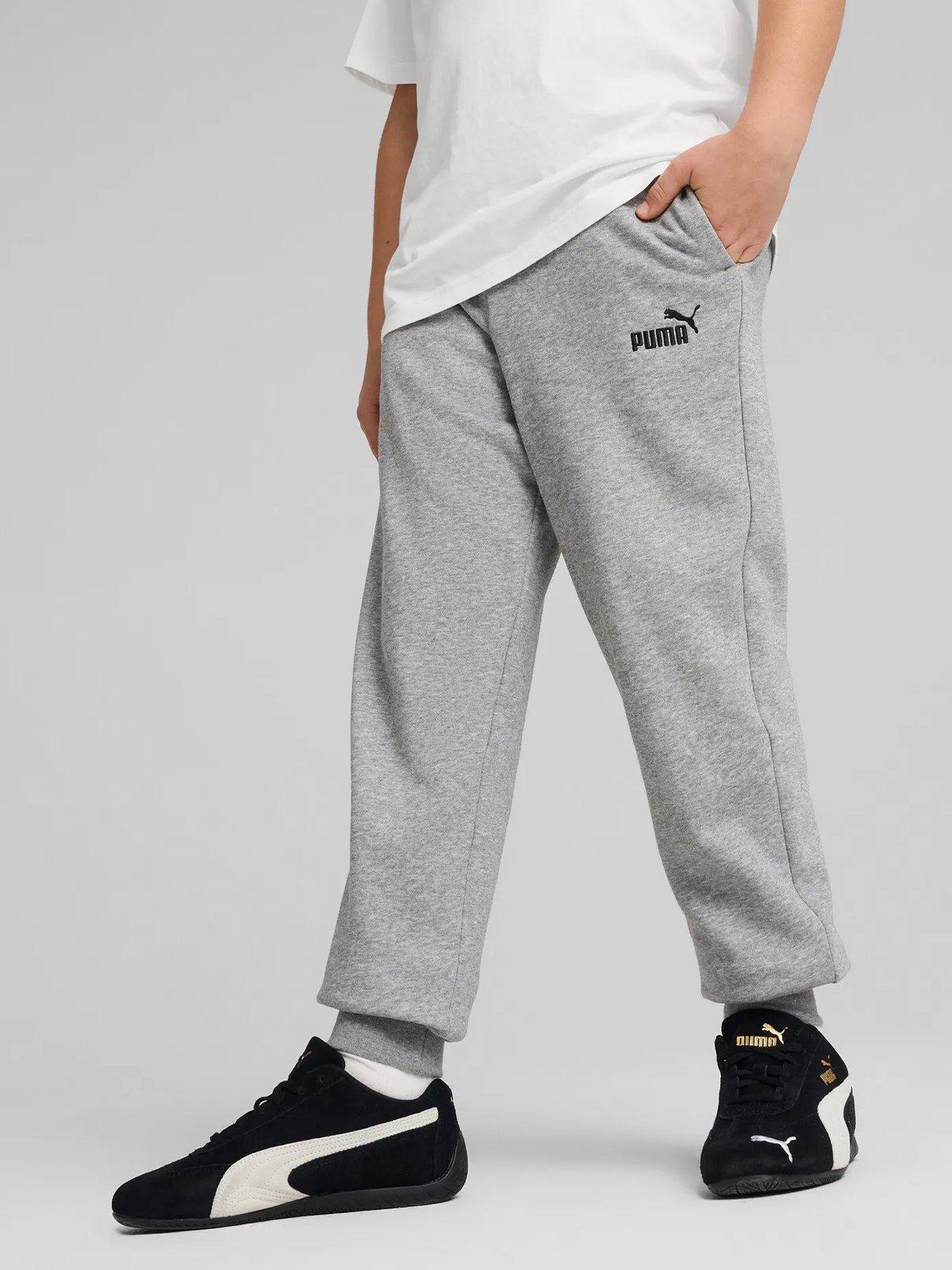 Puma Ess No. 1 Logo Sweatpants Fleece Medium Gray Heather