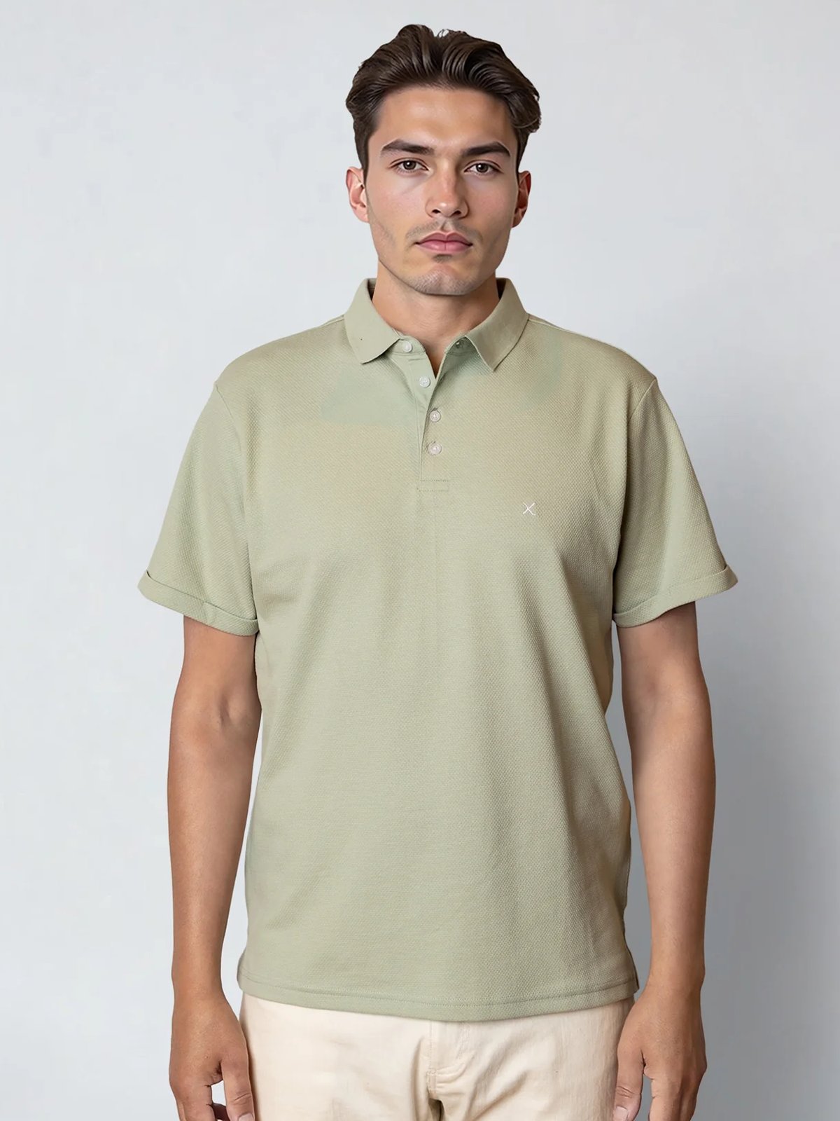 CLEAN CUT COPENHAGEN Silkeborg Stretch Polo Desert Sage