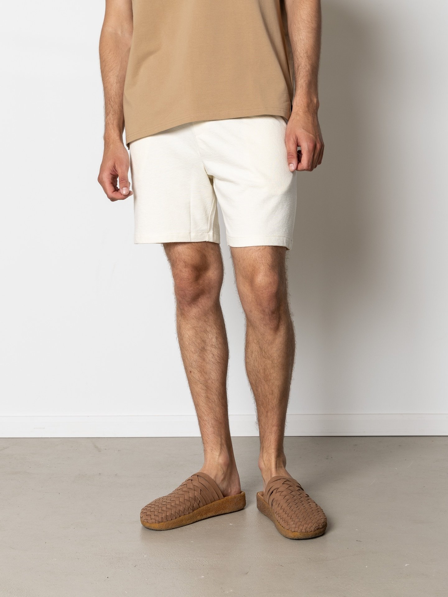 CLEAN CUT COPENHAGEN Calton Structured Shorts Ecru