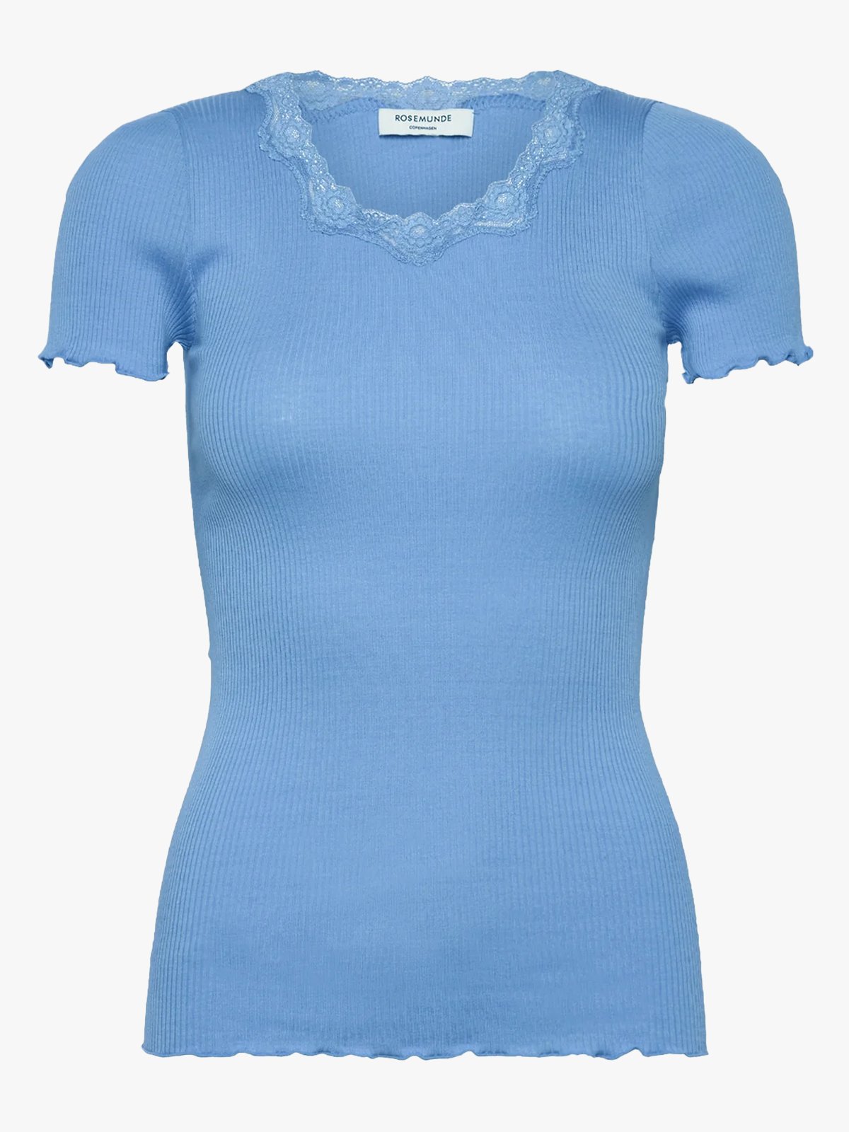 Rosemunde Beatha Short Sleeve Regular O-Neck Lace T-Shirt Blue Heaven