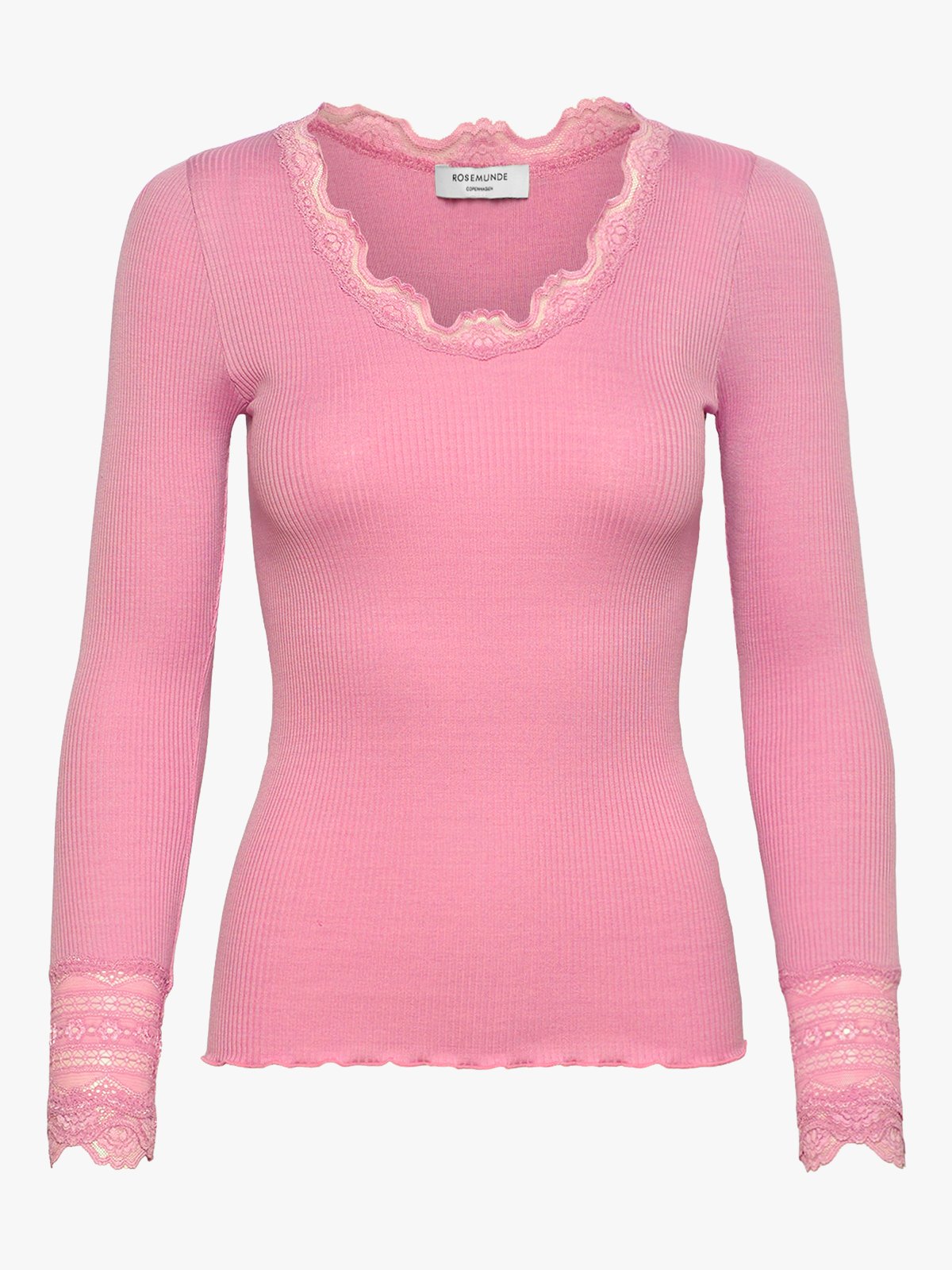 Rosemunde Benita Silk T-Shirt W/ Lace Rosa
