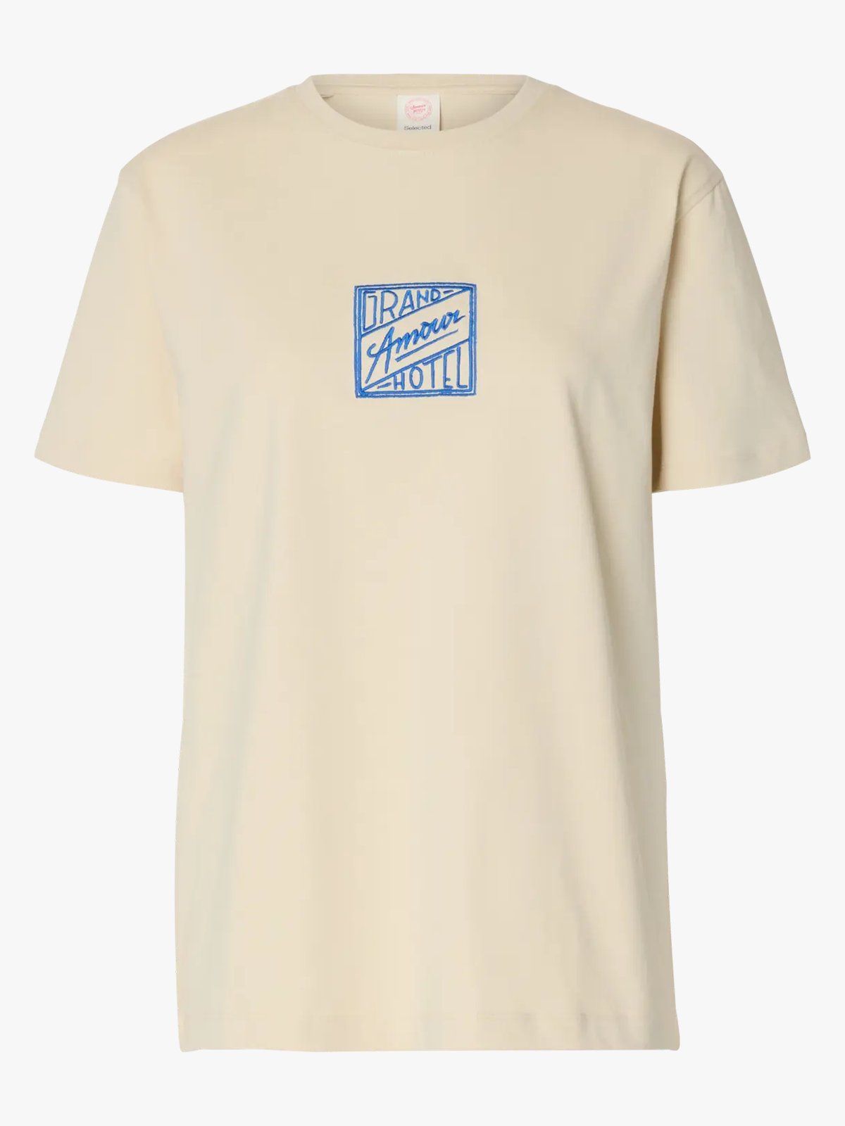Selected Femme Relaxed Brook Short Sleeve Hotel Amour Tee Angora