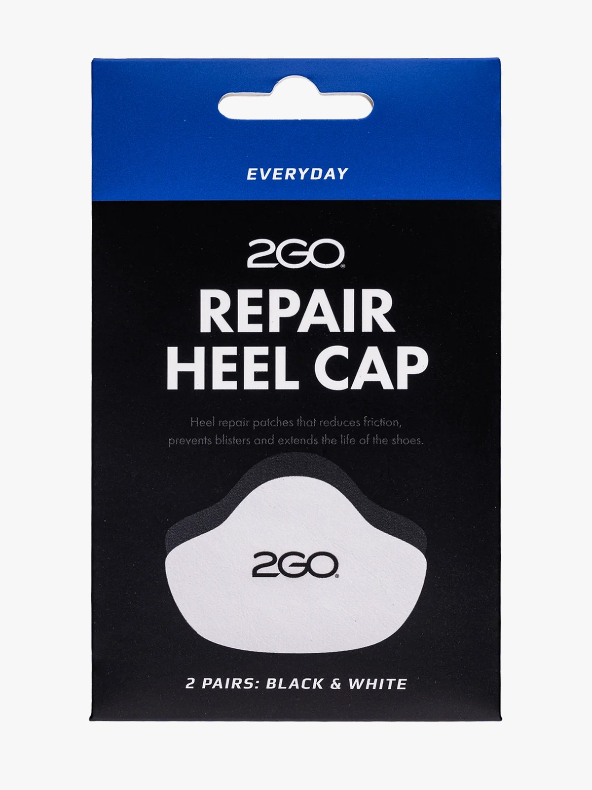 2GO Repair Heel Cap 2 Pair White / Black