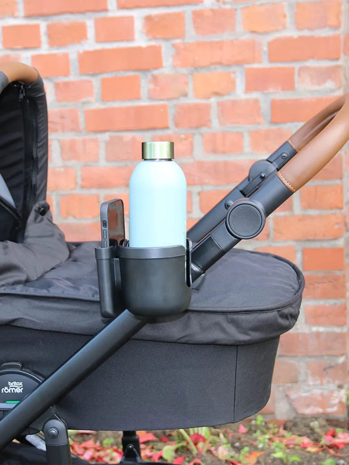 Tinkafu Koppholder med mobillomme Svart