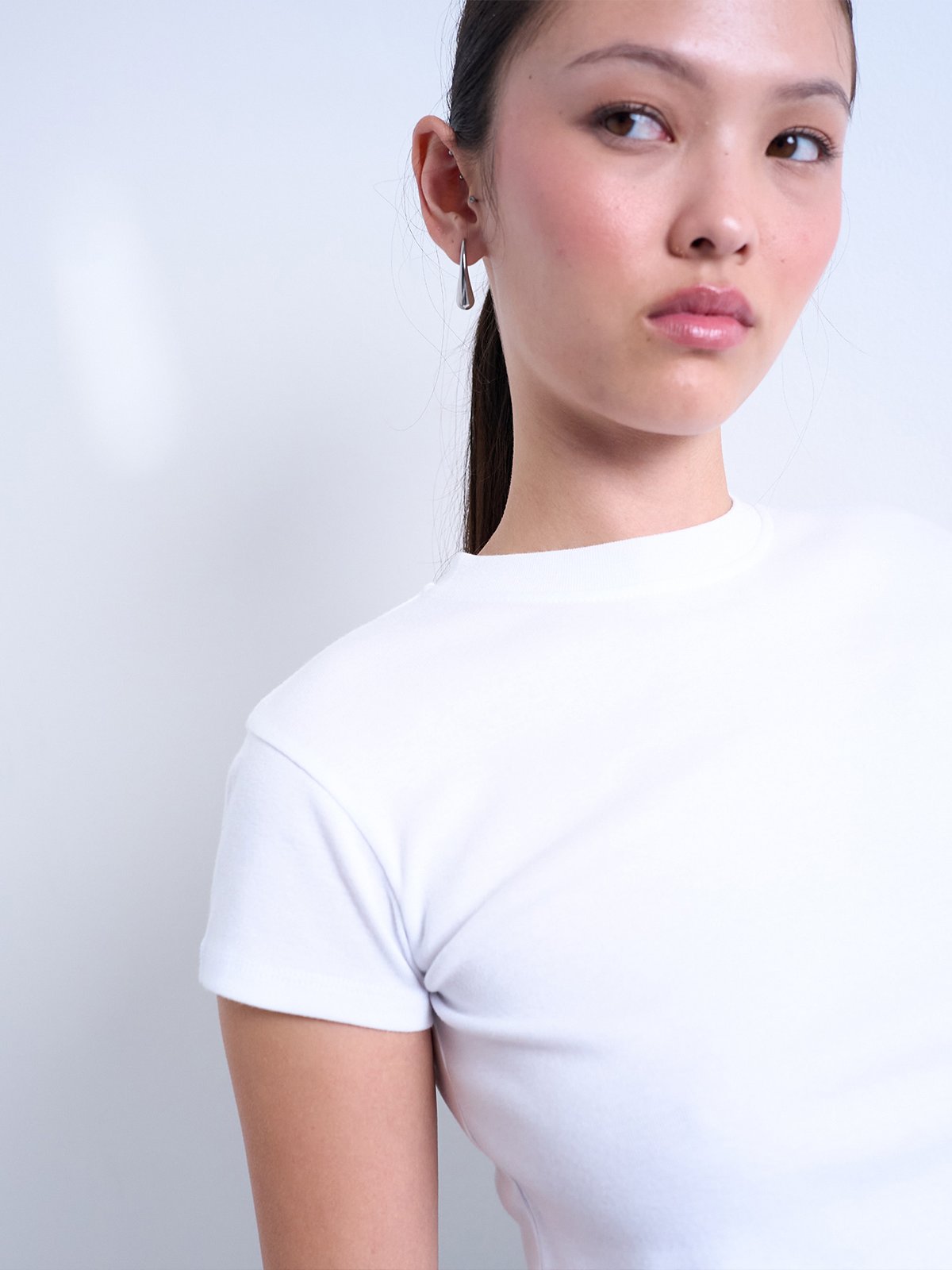 Topshop Everyday Short Sleeve Top Snow White