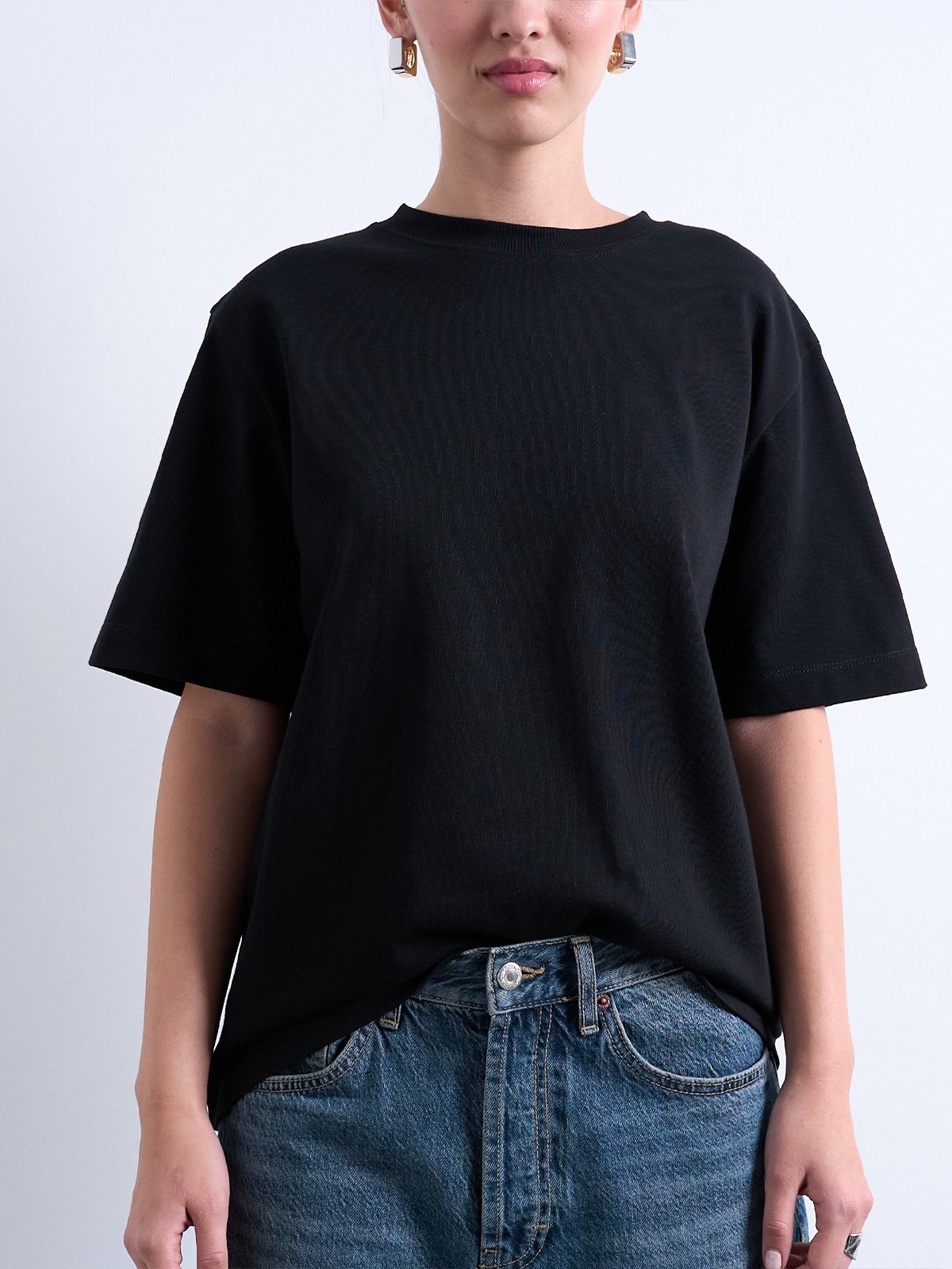 Topshop Premium Short Sleeve Basic Top Black