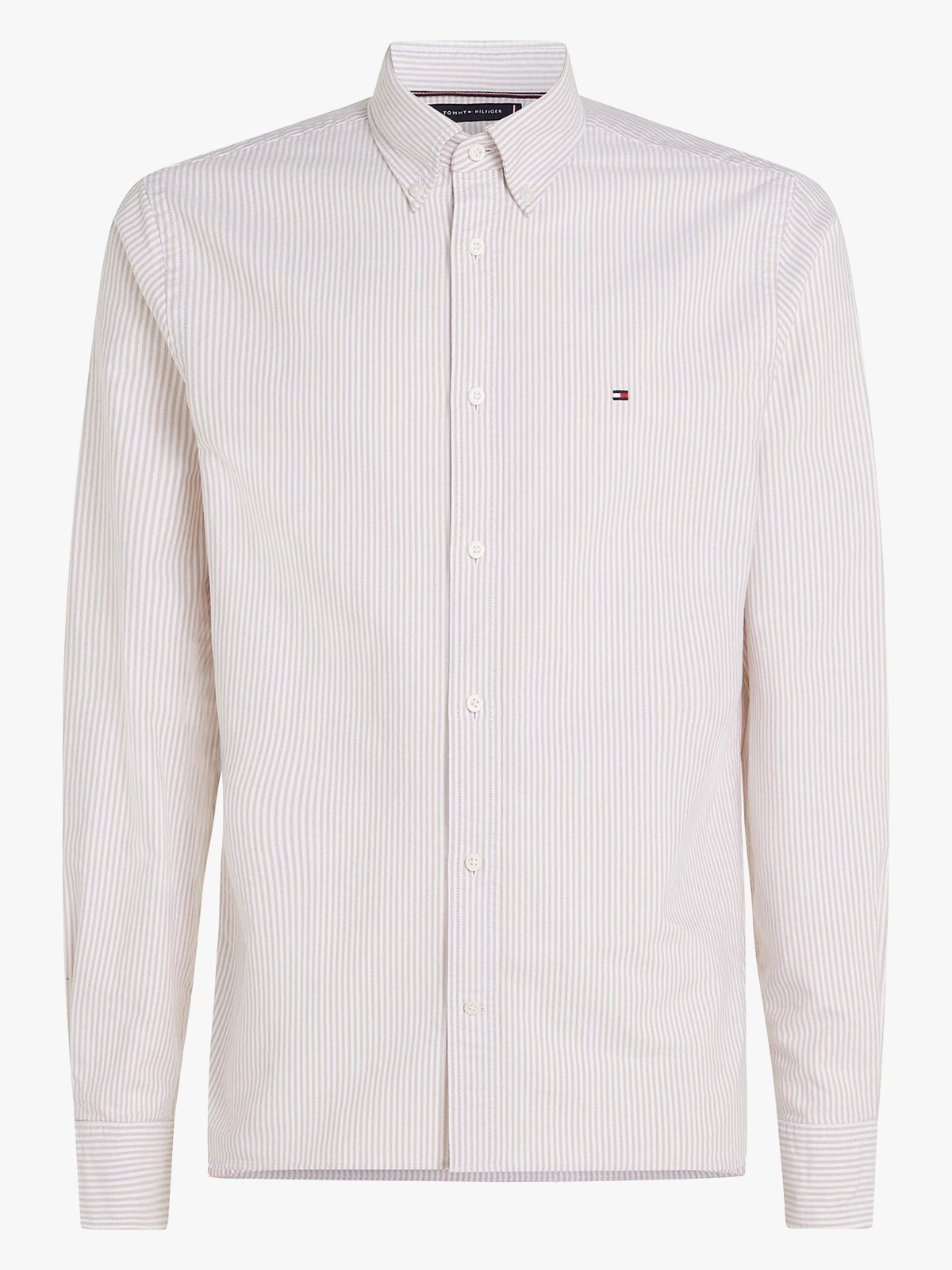 Tommy Hilfiger Heritage Oxford Stripe Regular Fit Shirt Classic Khaki / White