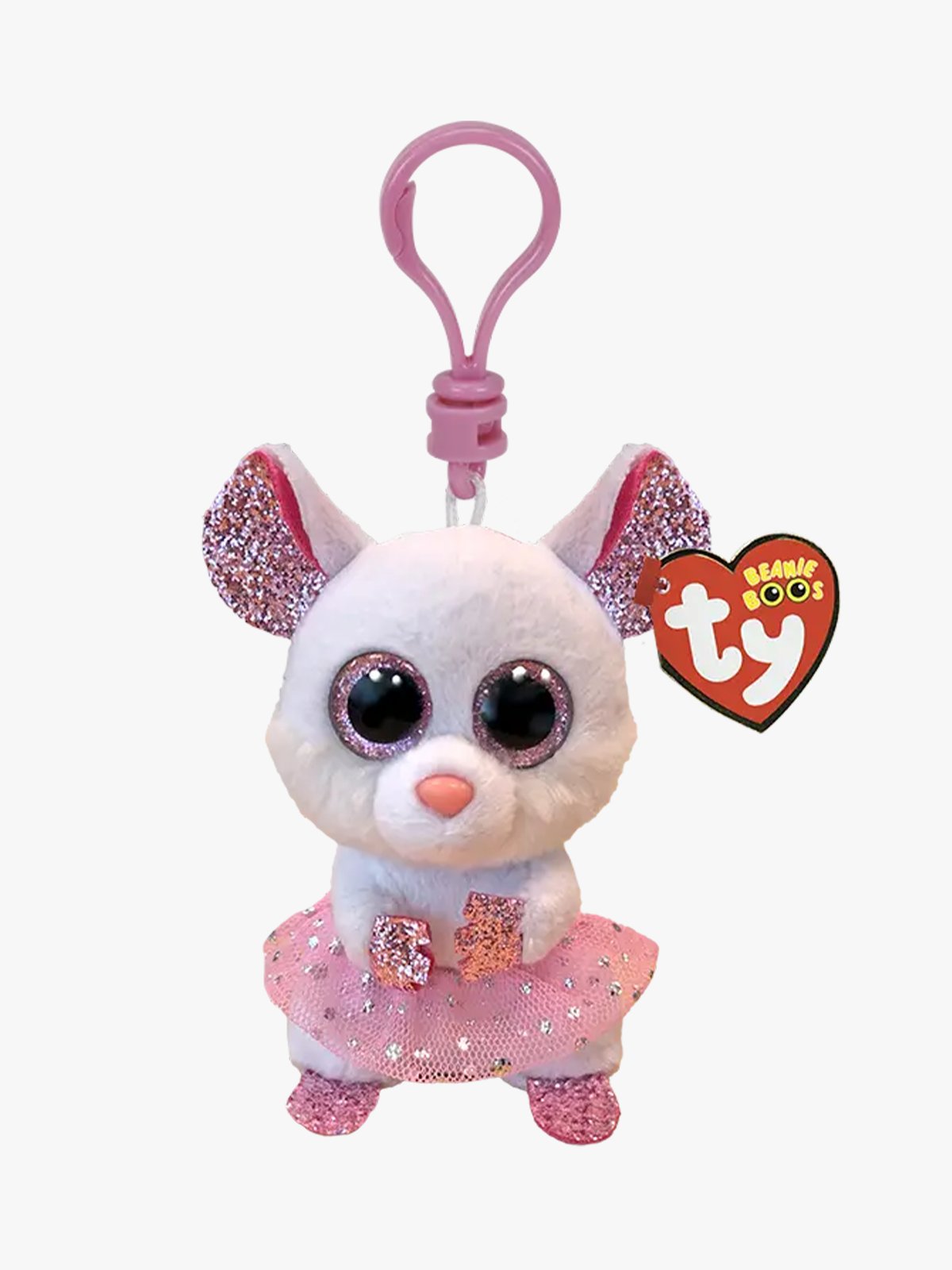 TY Nina Mouse Ballerina White Clip Flerfarget