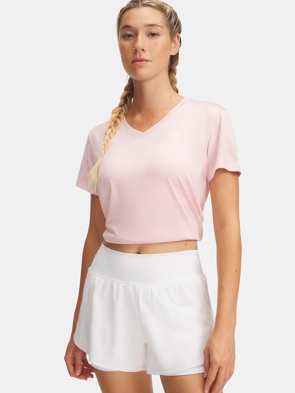Under Armour Tech Short Sleeve V-Twist Prime Pink / White