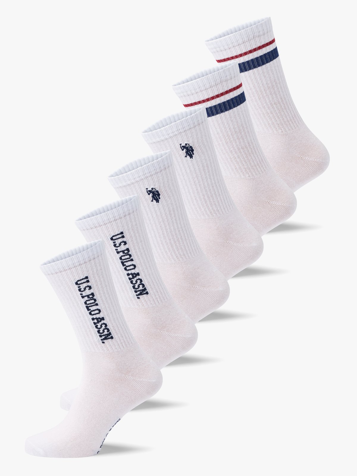 U.S. Polo Assn. 6 Pack Socks Hvit