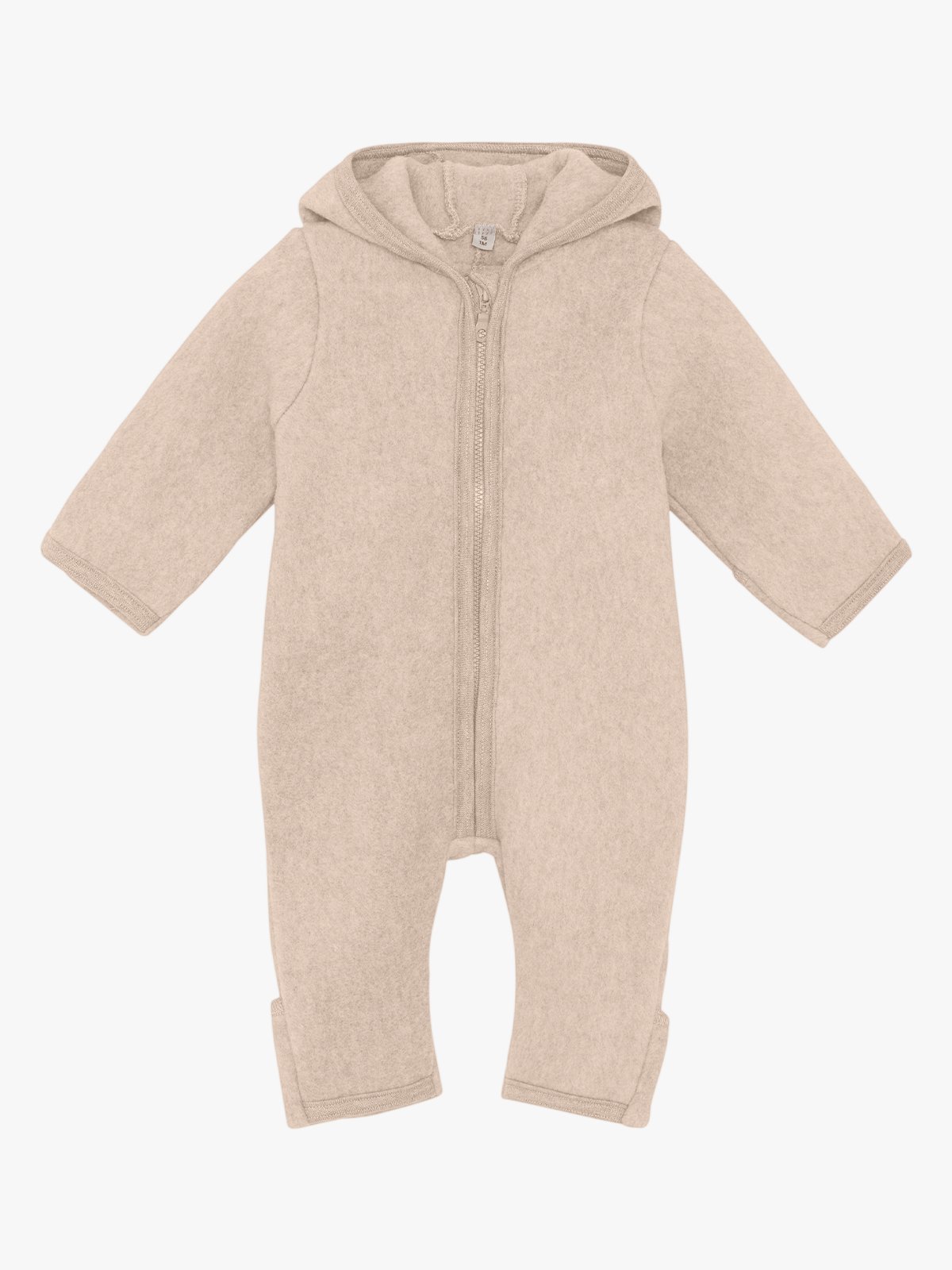 Huttelihut Pram Suit Ears Cotton Fleece Camel Melange