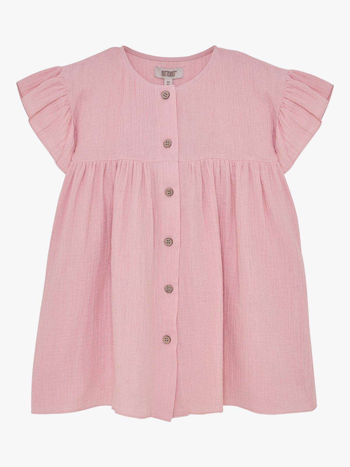 Huttelihut Dress Short Sleeve Muslin Pale Mauve