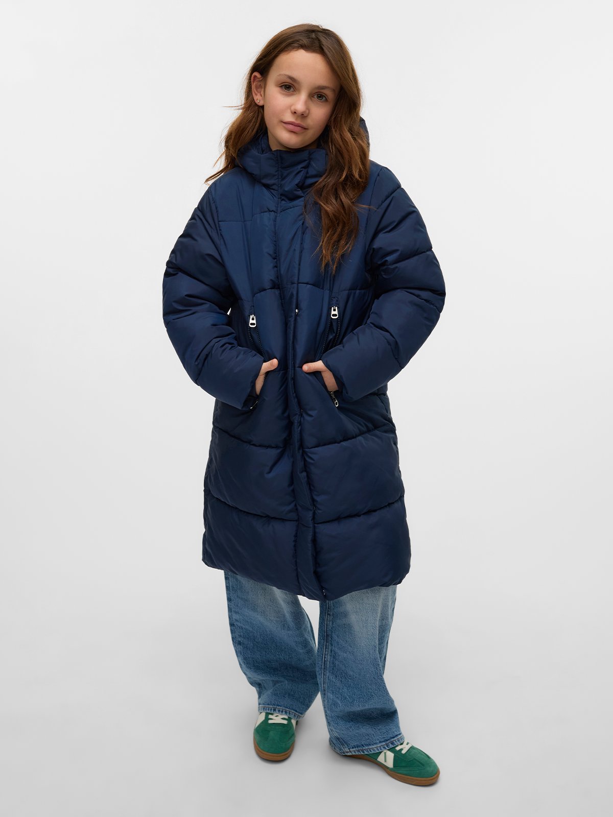 Vero Moda Girl Nova Coat Hood Navy Blazer