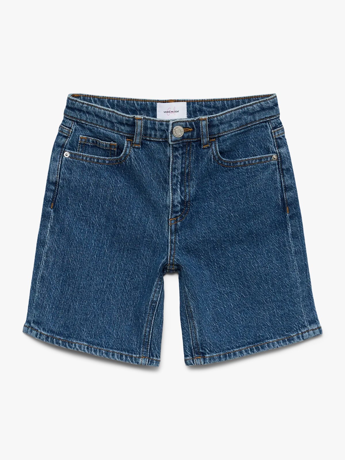 Vero Moda Girl Tess Long Denim Shorts Medium Blue Denim