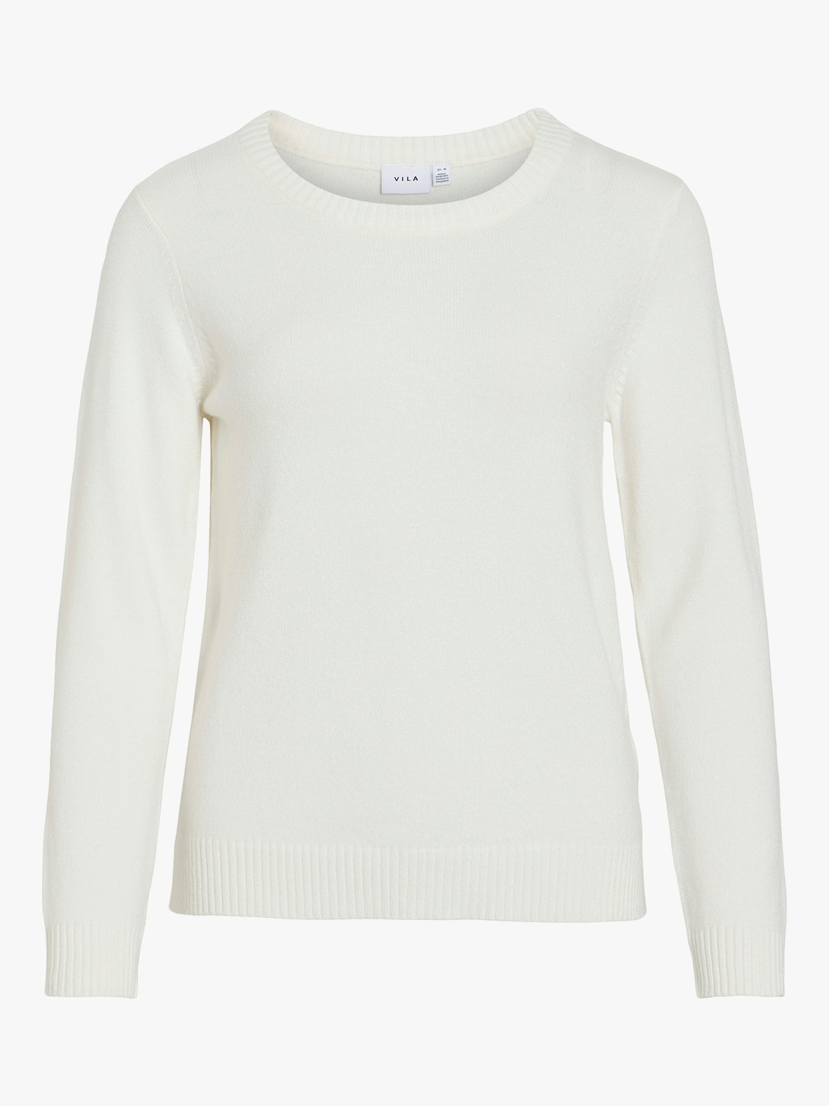 Vila Ril O-Neck Long Sleeve Knit Top White Alyssum