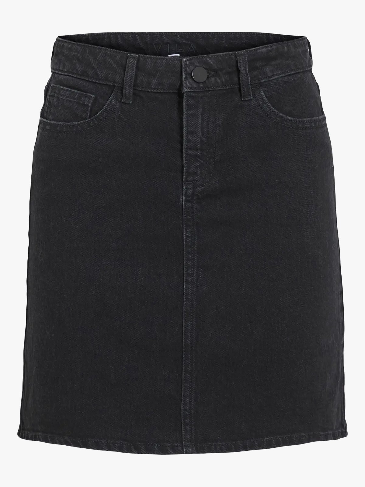 Vila Kaja Jaf Denim Skirt Black Denim