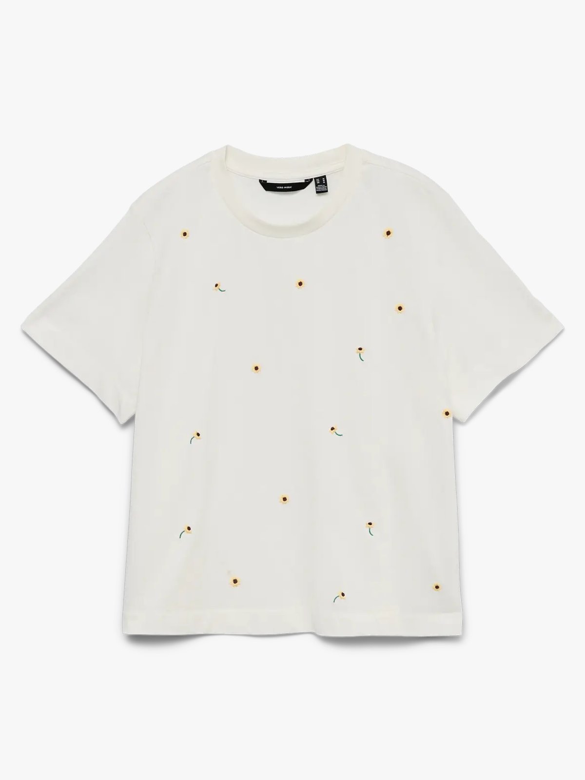 Vero Moda Sola Mette Short Sleeve Top Snow White / Sunflower