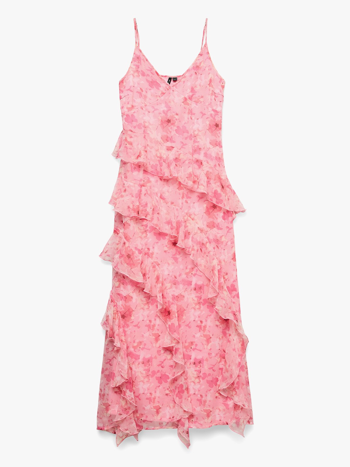 Vero Moda Smilla V-Neck Long Frill Dress Rose Shadow