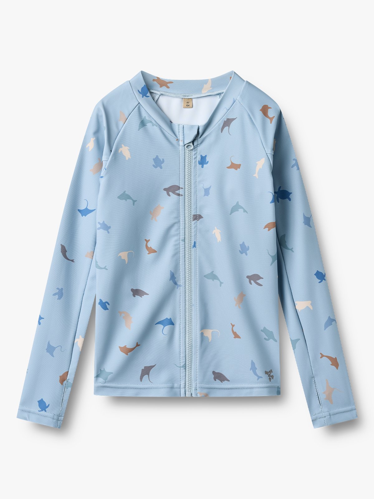 Wheat Swim T-Shirt Long Sleeve Zip Ada Soft Blue Sea Life