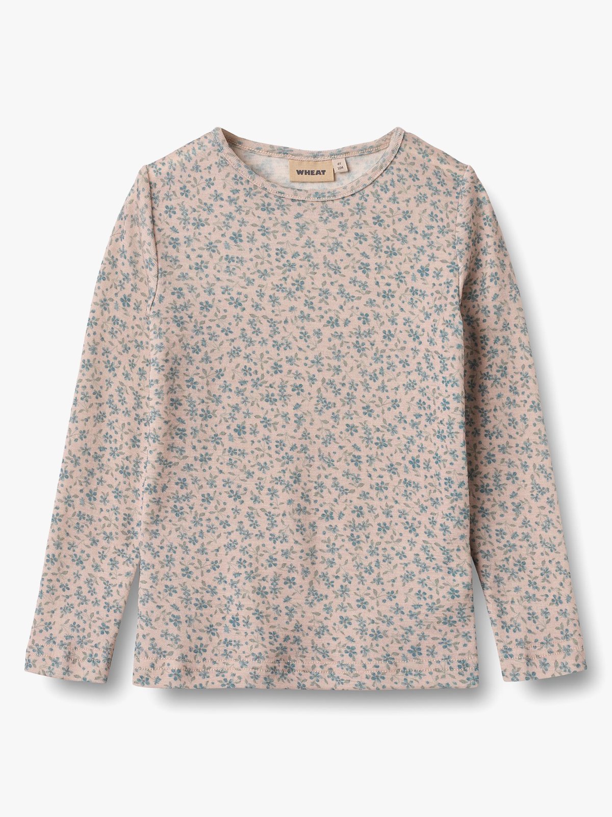 Wheat Wool T-Shirt Long Sleeve Alfie Blue flowers